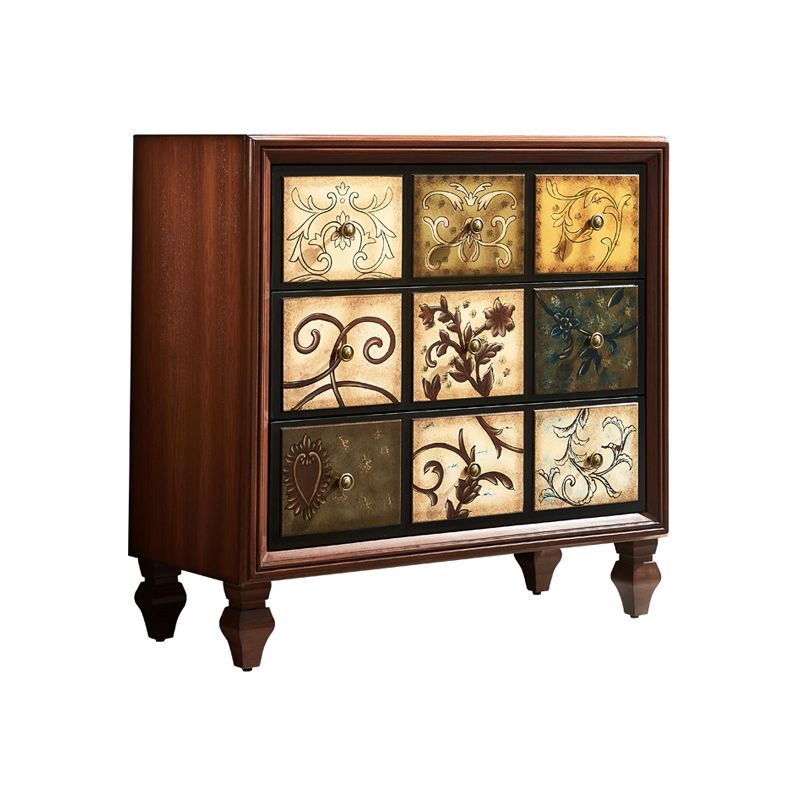 アメリカの伝統的な木製収納チェスト ホーム横型チェスト 引き出し付き