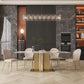 Glam Style Sintered Stone Table Dining Rectangle Table with Metal Legs for Kitchen Clearhalo 'Dining Tables & Seating' 'Dining Tables' 'dining_table' 'furn' 'furn_dining_table' 'Furniture' 'Kitchen & Dining Furniture' 1200x1200_1910c5c3-d14d-44bf-92df-3135ddb73b5a