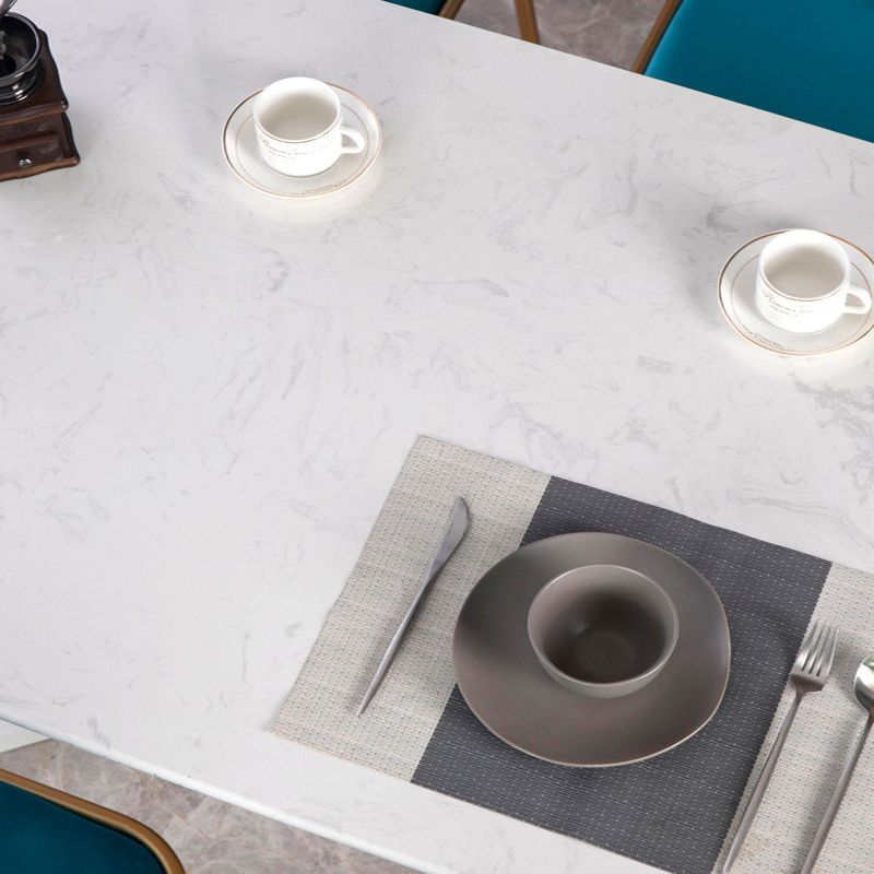 Modern Dining Furniture Set 1/5 Pcs Stone Dining Table with Metal Frame Armless Chairs