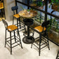 Table à manger industrielle Bistro Accent Table de bar marron avec rangement