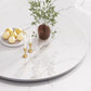 Glam Style Table Pedestal Dining Table with Turntable for Kitchen
