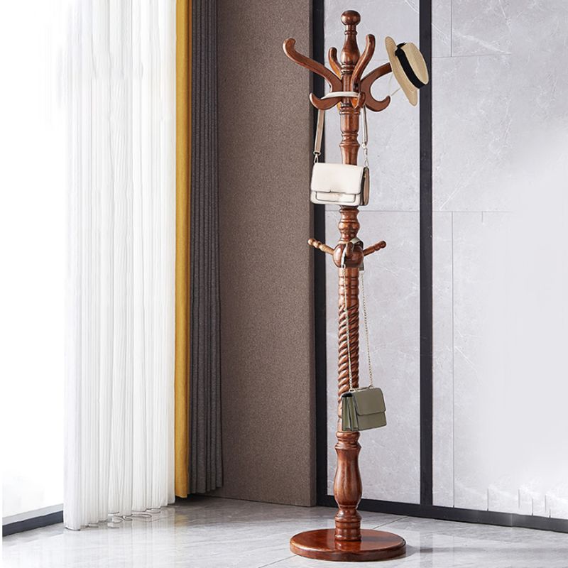 Massivholz-Garderobe, traditioneller einfacher Wohnzimmer-Boden-Kleiderbügel