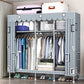 Matte Finish Wardrobe with Metal Frame Modern Storage Cabinet for Home