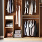 Brown Contemporary Wardrobe Cabinet Engineered Wood and Glass Wardrobe Closet