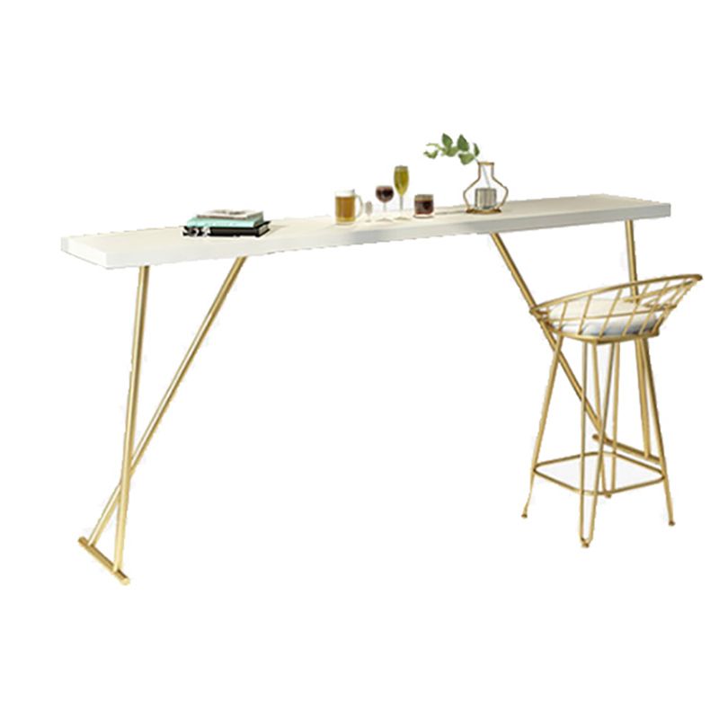 Glam Barthekentisch aus Holz, rechteckiger Barthekentisch mit Metallbeinen für die Küche