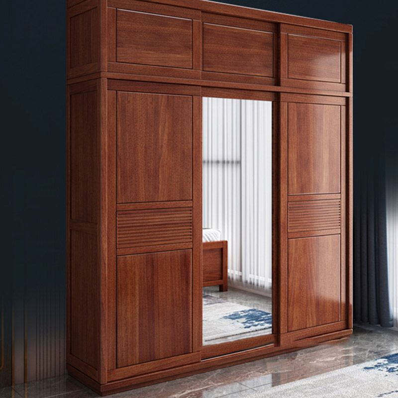 Armoire de style contemporain Armoire en bois massif placard de garde-robe avec portes et tiroir