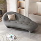 Silla de salón de color sólido con chaise de pino de estilo moderno con un brazo