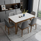 Contemporary Kitchen Rectangle Shape Dining Set Sintered Stone Standard Dining Set in White Clearhalo 'Dining Room Sets' 'Dining Tables & Seating' 'dining_room_set' 'furn' 'furn_dining_room_set' 'Furniture' 'furniture_dining_room_set' 'Kitchen & Dining Furniture' 'kitchen&dining_furn' 'kitchen' 1200x1200_1916da57-9345-4615-87b7-dd36056f1e4c