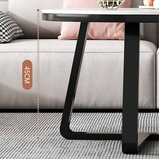 Stone Geometric Contemporary Coffee Table Cross Legs Coffee Table Clearhalo 'Coffee & Accent Tables' 'Coffee Tables' 'coffee_tables' 'furn' 'furn_coffee_tables' 'Furniture' 'Living Room Furniture' 1200x1200_1917c3b9-c84f-4b67-8743-6b137dbfc901