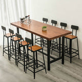 Solid Wood Bar Pub Table Set Industrial 1/9 Pieces Table and Stool Set
