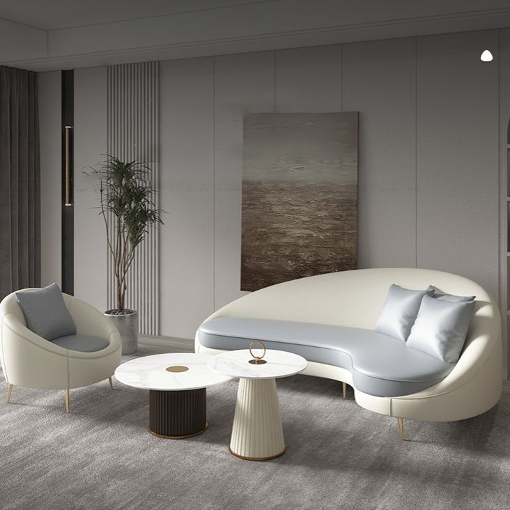 Faux Leather Curved Sofa Contemporary Sloped Arm Sofa for Living Room Clearhalo 'furn' 'furn_sofas' 'Furniture' 'Living Room Furniture' 'Sofa' 'sofas' 1200x1200_1918e324-e523-4b36-8770-23fd9c2fc0a2