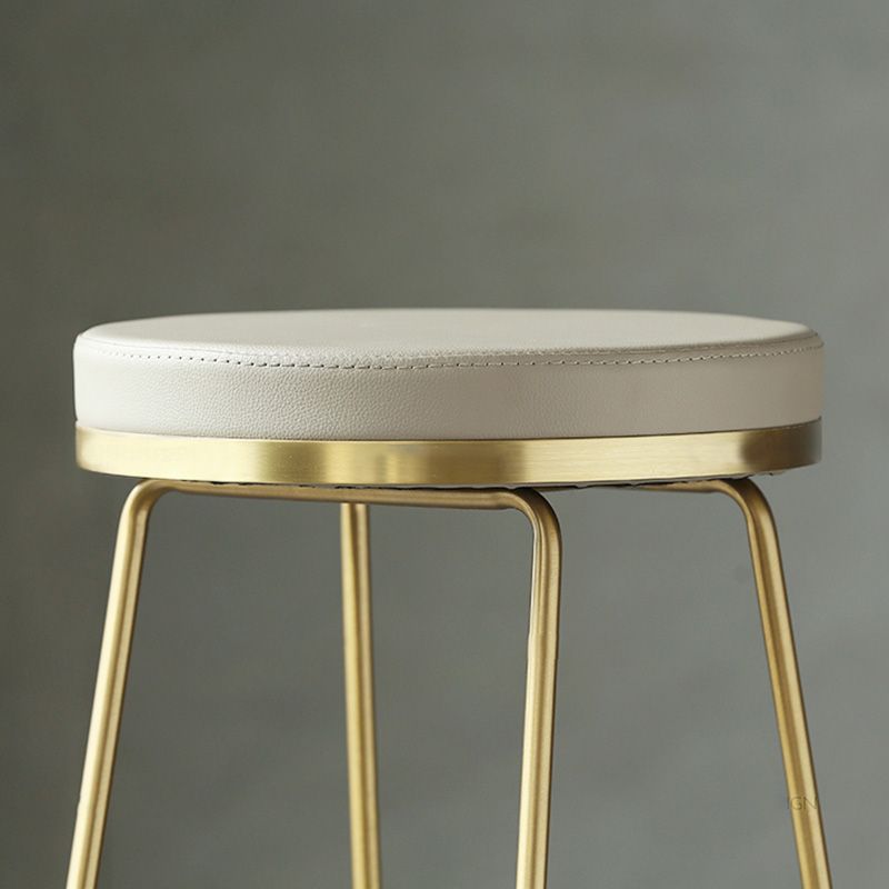 Modern Backrest Armless Counter Stool Metal Bar High Stool with Leather Cushion Clearhalo 'Bar Furniture' 'Bar Stools' 'bar_stools' 'furn' 'furn_bar_stools' 'Furniture' 'Kitchen & Dining Furniture' 1200x1200_1918fd5d-977a-4b9a-8c46-7a7b23298fd3