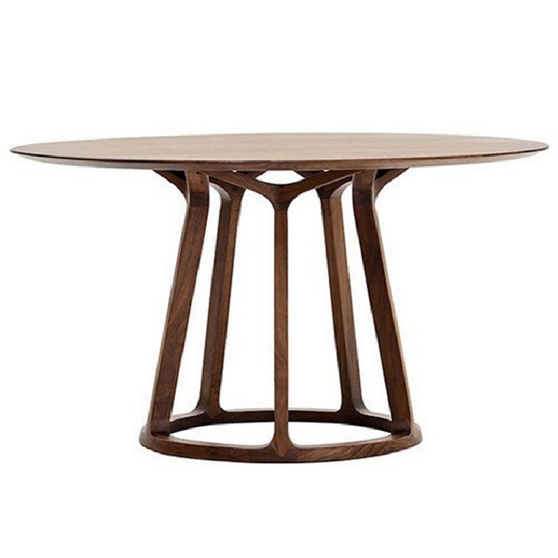 Round Pine Solid Wood Table Modern Dining Table with Wooden Pedestal for Restaurant Clearhalo ' dining_table' 'Dining Tables & Seating' 'Dining Tables' 'furn' 'furn_dining_table' 'Furniture' 'furniture_dining_table' 'Kitchen & Dining Furniture' 'kitchen&dining_furn' 'kitchen' 'kitchen_dining_table' 1200x1200_19198b48-36cb-4487-b4ab-a310827750ae
