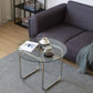 Round Glass Top Coffee Table Stainless Steel Sled Base Cocktail Table Clearhalo 'Coffee & Accent Tables' 'Coffee Tables' 'coffee_tables' 'furn' 'furn_coffee_tables' 'Furniture' 'Living Room Furniture' 1200x1200_191a4f17-efad-4539-ae9b-86cd6979cd95