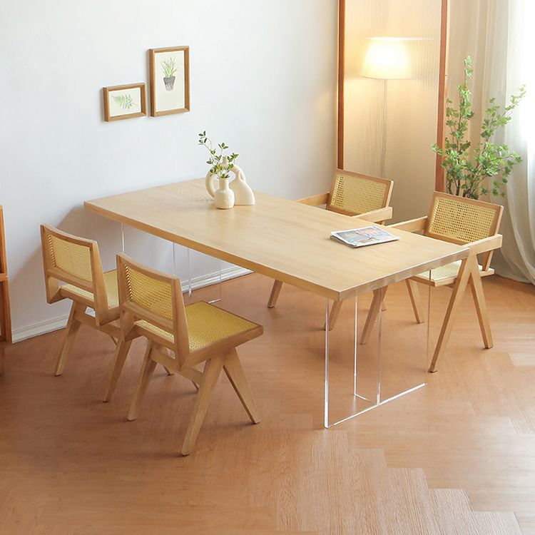 Modern Rectangle Wood Dining Table 1/3/5 Pieces Dining Set for Dining Room