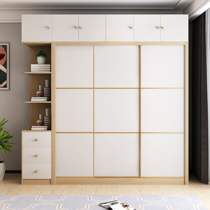 Armoire de couleur finale naturelle Closet de garde-robe en bois contemporain avec tiroir