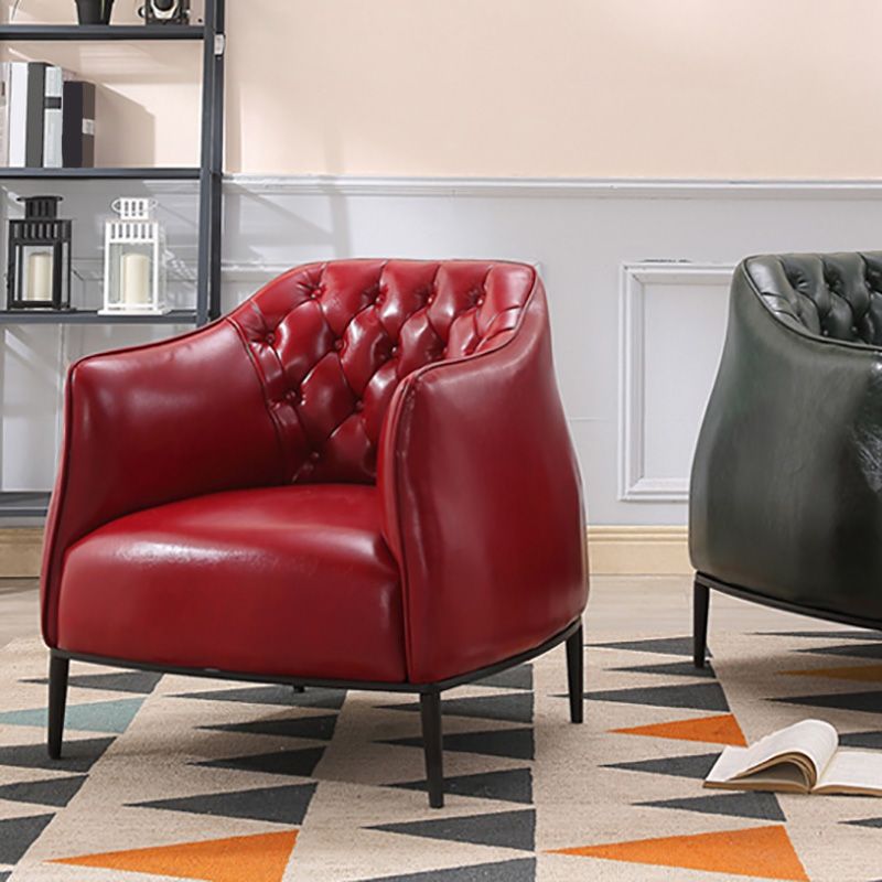 Modern Accent Armchair Contemporary Tufted Cushions Barrel Chair Clearhalo 'Accent Chairs' 'accent_chairs' 'Chairs & Seating' 'furn' 'furn_accent_chairs' 'Furniture' 'Living Room Furniture' 1200x1200_191f0c23-555c-4e26-b182-28104d0a7554