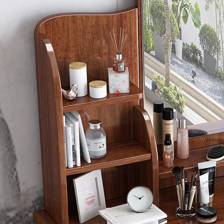 Traditional Makeup Table with 2 Drawers 15.75" Wide Vanity Tables with Mirror