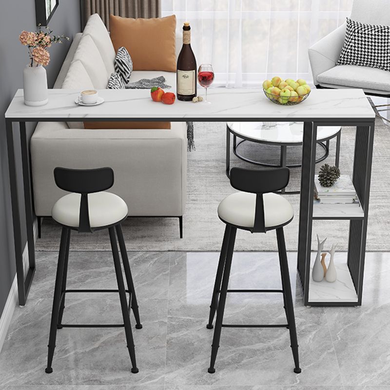 Living Room Modern Patio Bar Table Marble Rectangle 2-shelf Sled Bistro Bar Desk Clearhalo 'Bar Furniture' 'Bar Tables' 'bar_tables' 'Furniture' 'furniture_bar_tables' 'Kitchen & Dining Furniture' 'kitchen&dining_furn' 'kitchen' 1200x1200_191f1d82-4548-46bb-bb1d-148406a44873