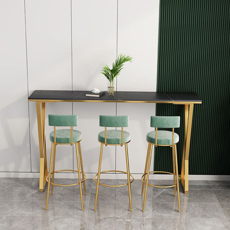 Modern Bar-height Table with Gold Base 41.3-inch Height Table Base Bar Table Clearhalo 'Bar Furniture' 'Bar Tables' 'bar_tables' 'furn' 'furn_bar_tables' 'Furniture' 'Kitchen & Dining Furniture' 1200x1200_191f465b-ed76-4300-ac25-5df4de71e9dd