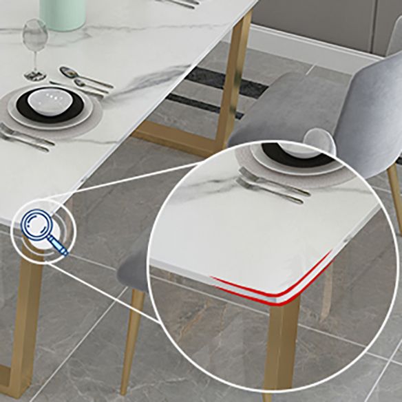 Minimalist Style Sintered Stone Dining Table Rectangular Dining Table with Metal Frame Clearhalo 'Dining Room Sets' 'Dining Tables & Seating' 'dining_room_set' 'furn' 'furn_dining_room_set' 'Furniture' 'furniture_dining_room_set' 'Kitchen & Dining Furniture' 'kitchen&dining_furn' 'kitchen' 1200x1200_191f9587-3749-4110-8492-4b4a44bc30d6