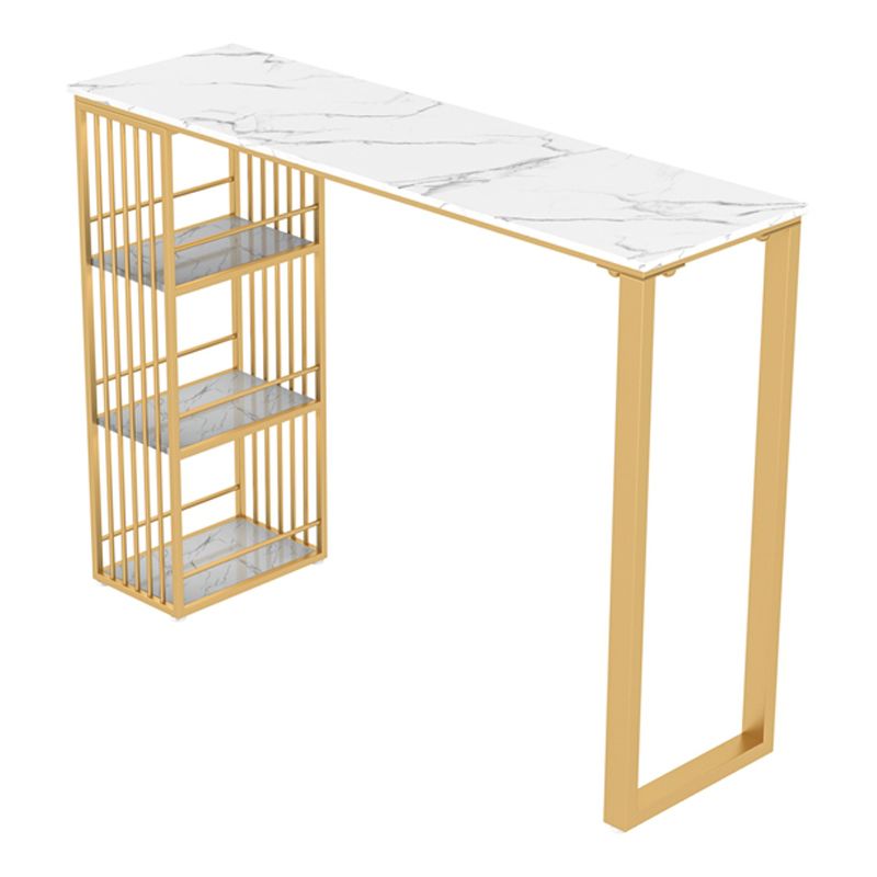 Glam 1/3/5 Pieces Bar Table Set Rectangle Stone Counter Table with Stools for Living Room Clearhalo 'Bar Furniture' 'furn' 'furn_home_bar_bar_sets' 'Furniture' 'Home Bars & Bar Sets' 'home_bar_bar_sets' 'Kitchen & Dining Furniture' 1200x1200_191fb061-ff19-434e-aa14-a9d356fbfcb0