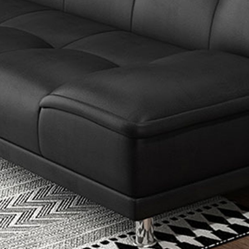 75"Modern Minimalist Armless Foldable Sleeper Leather Settee Clearhalo 'furn' 'furn_sofas' 'Furniture' 'furniture_sofas' 'kitchen' 'kitchen_sofas' 'Living Room Furniture' 'Sofa' 'sofas' 1200x1200_191fda7f-53c9-40d5-9cbb-df7987416737