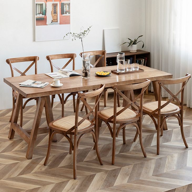 Ensemble de salle à manger moderne 1/2/5/7 pièces, ensemble de dinette à double piédestal en bois massif