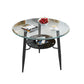 Modern Glass Dining Table 31.5" Round Dining Table with Black Frame for Home Use Clearhalo ' dining_table' 'Dining Tables & Seating' 'Dining Tables' 'furn' 'furn_dining_table' 'Furniture' 'furniture_dining_table' 'Kitchen & Dining Furniture' 'kitchen&dining_furn' 'kitchen' 'kitchen_dining_table' 1200x1200_1923b742-84f2-4408-9e19-c3cbf79409a4