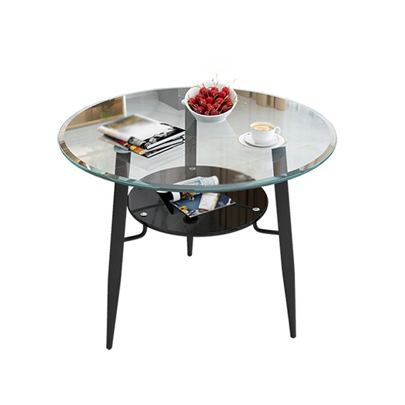 Modern Glass Dining Table 31.5" Round Dining Table with Black Frame for Home Use Clearhalo ' dining_table' 'Dining Tables & Seating' 'Dining Tables' 'furn' 'furn_dining_table' 'Furniture' 'furniture_dining_table' 'Kitchen & Dining Furniture' 'kitchen&dining_furn' 'kitchen' 'kitchen_dining_table' 1200x1200_1923b742-84f2-4408-9e19-c3cbf79409a4