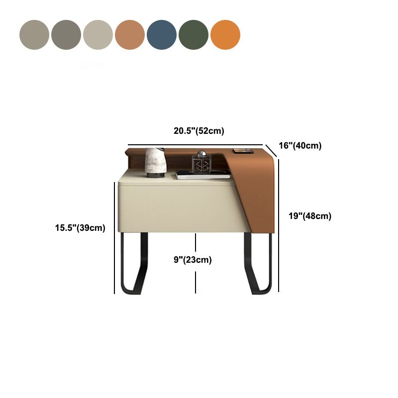 19 "groß 1 - Schublade Holz Nachttisch Modem & zeitgenössischer Akzenttisch Nachttisch mit Beinen