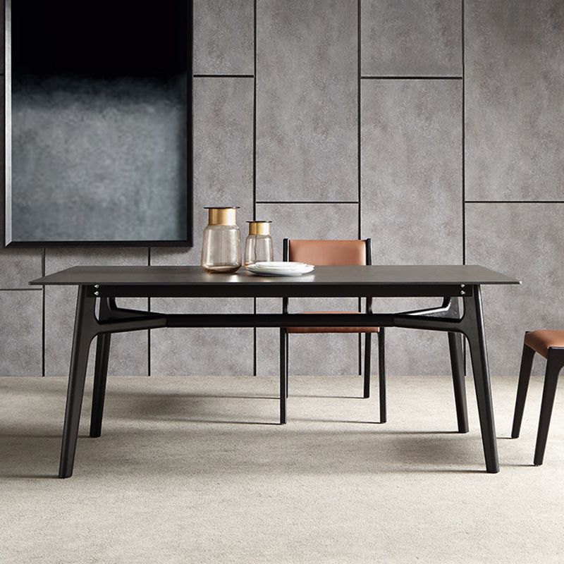 Modern Rectangle Dinette Set 1/4/5/7 Pieces Black Stone Top Indoor Dining Set Clearhalo 'Dining Room Sets' 'Dining Tables & Seating' 'dining_room_set' 'furn' 'furn_dining_room_set' 'Furniture' 'Kitchen & Dining Furniture' 1200x1200_19257e8d-d251-4a41-b154-75fe031cd163