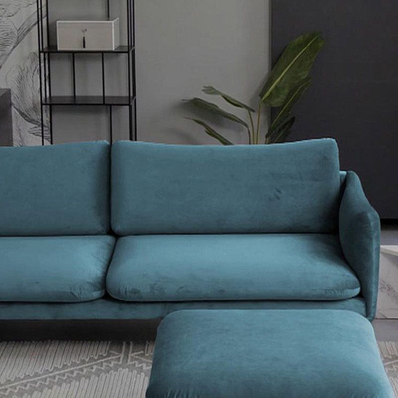 Divano con 2 cuscini a braccio quadrato divano contemporaneo con piedi in metallo nero