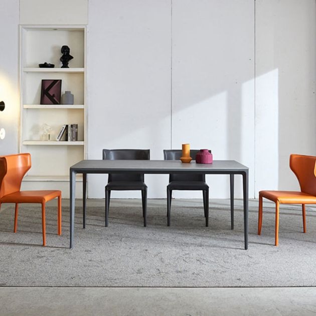 Industrial Sintered Stone Dining Table 4 Legs Solid Aluminum Base Rectangle Table for Home Clearhalo ' dining_table' 'Dining Tables & Seating' 'Dining Tables' 'furn' 'furn_dining_table' 'Furniture' 'furniture_dining_table' 'Kitchen & Dining Furniture' 'kitchen&dining_furn' 'kitchen' 'kitchen_dining_table' 1200x1200_19292127-3c38-400b-9d5f-acba4566c67e