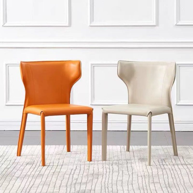 Faux Leather Dining Chair Modern Style Wingback Armless Chair Clearhalo 'Dining Chairs' 'Dining Tables & Seating' 'dining_chair' 'furn' 'furn_dining_chair' 'Furniture' 'Kitchen & Dining Furniture' 1200x1200_192928f9-ca20-4855-a6aa-4957ebf3d02a