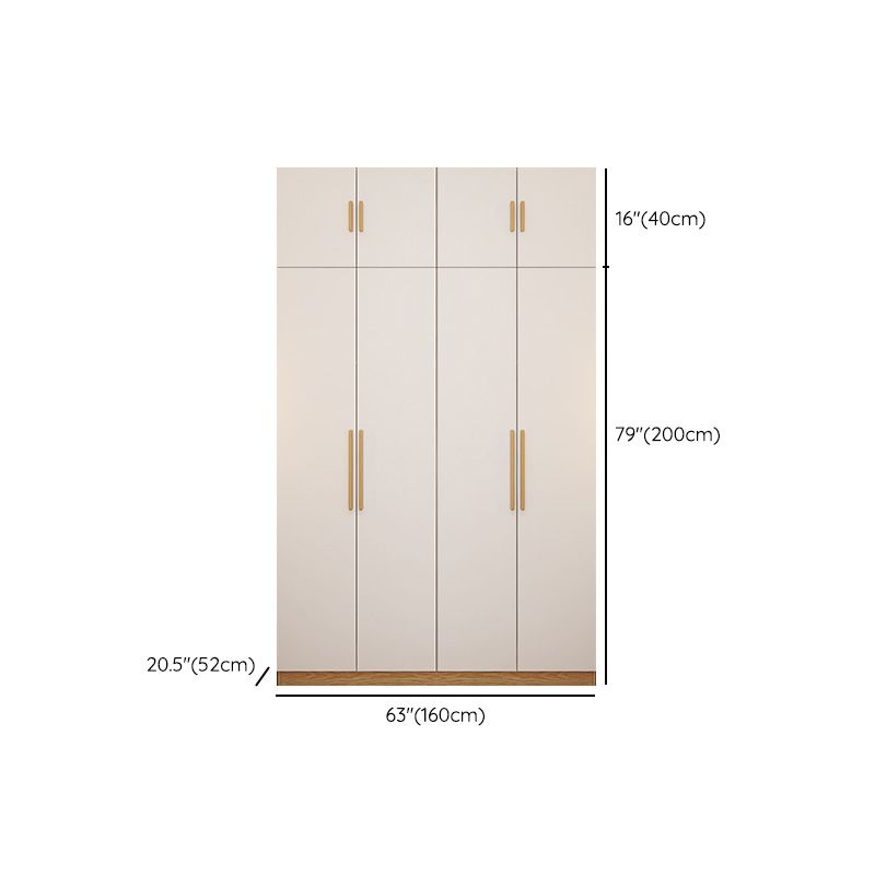 Contemporary Style Wardrobe Wooden Bedroom Closet with Hinged Door