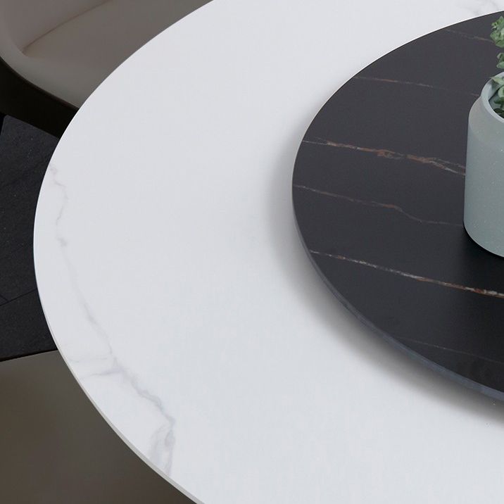 Contemporary Sintered Stone Table Standard Round Dining Table with Pedestal Base Clearhalo ' dining_table' 'Dining Tables & Seating' 'Dining Tables' 'furn' 'furn_dining_table' 'Furniture' 'furniture_dining_table' 'Kitchen & Dining Furniture' 'kitchen&dining_furn' 'kitchen' 'kitchen_dining_table' 1200x1200_1929e7f2-4d93-45df-a7a4-18149a92f8d1