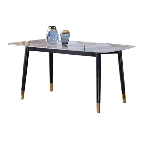 Rectangle 4 Legs Luxury Dining Table Grey Tone Fixed Table of Sintered Stone Clearhalo ' dining_table' 'Dining Tables & Seating' 'Dining Tables' 'furn' 'furn_dining_table' 'Furniture' 'furniture_dining_table' 'Kitchen & Dining Furniture' 'kitchen&dining_furn' 'kitchen' 'kitchen_dining_table' 1200x1200_192b43eb-b6bc-4ba6-a5fd-4fdeaedf8e13
