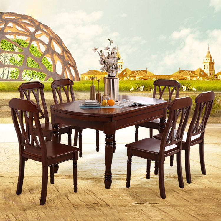 Modern Solid Wood Extendable Table Standard Brown Dining Table for Kitchen Clearhalo ' dining_table' 'Dining Tables & Seating' 'Dining Tables' 'furn' 'furn_dining_table' 'Furniture' 'furniture_dining_table' 'Kitchen & Dining Furniture' 'kitchen&dining_furn' 'kitchen' 'kitchen_dining_table' 1200x1200_19303929-da43-4733-92c1-c3ed76b54511