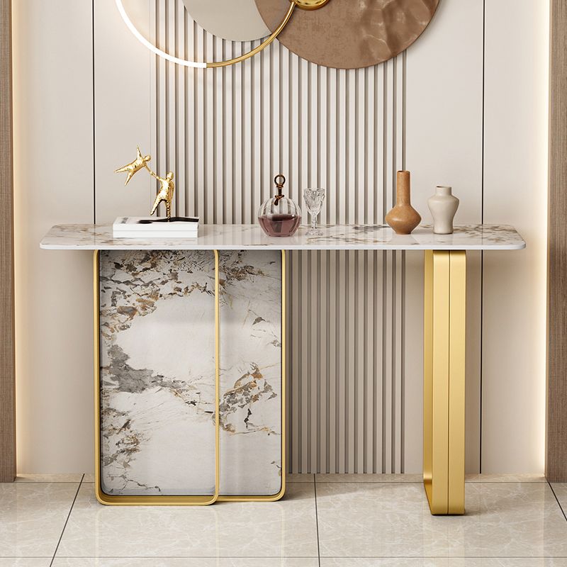 12 inch Wide Accent Table Rectangle Shape Stone Console Table for Hall Clearhalo 'Console Tables' 'console_tables' 'Entry & Mudroom Furniture' 'furn' 'furn_console_tables' 'Furniture' 1200x1200_193087ab-2e11-4ea4-8cff-51144abe3cf9