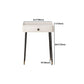 Contemporary Stone Vanity Dressing Table Set with Stool in White of 29.53" H