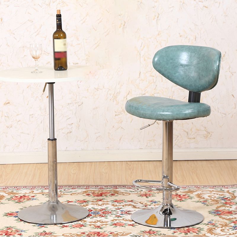 Scandinavian Adjustable Height Leather Counter Stools Swivel Silver Low Back Bar Stools Clearhalo 'Bar Furniture' 'Bar Stools' 'bar_stools' 'furn' 'furn_bar_stools' 'furniture_bar_stools' 'Kitchen & Dining Furniture' 'kitchen&dining_furn' 'kitchen' 'kitchen_furn' Furniture' 1200x1200_1932f407-a120-4dae-bfc4-73ce7f99250e