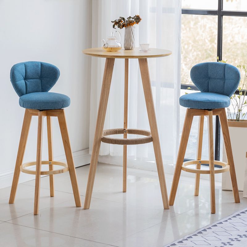 Contemporary Solid Wood Barstool Indoor Bar Stool with Footrest and Cushion Clearhalo 'Bar Furniture' 'Bar Stools' 'bar_stools' 'furn' 'furn_bar_stools' 'Furniture' 'furniture_bar_stools' 'Kitchen & Dining Furniture' 1200x1200_1933a0c0-864f-4109-8ea2-bd3d20c766ec