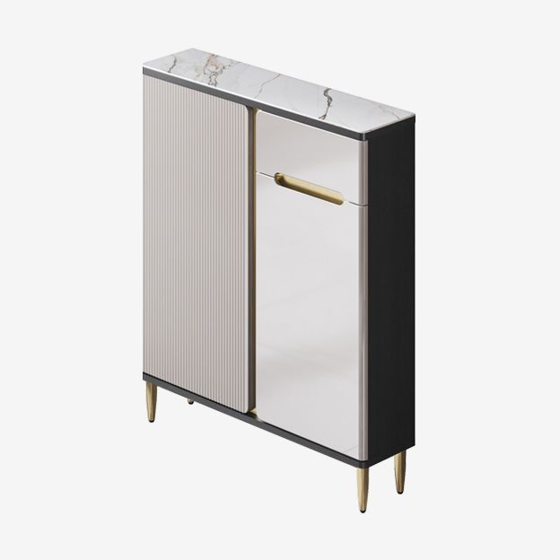 Scheda laterale per scaffalature regolabili in pietra sideboa glam con armadi e cassetti