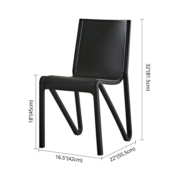 Modern Stackable Square Dining Chair Acrylic Dining Armless Chair for Kitchen Clearhalo ' kitchen&dining_furn' 'Dining Chairs' 'Dining Tables & Seating' 'dining_chair' 'furn' 'furn_dining_chair' 'Furniture' 'furniture_dining_chair' 'Kitchen & Dining Furniture' 'kitchen' 1200x1200_1935c10b-dddf-4a4f-a27f-1e0b26e6d001