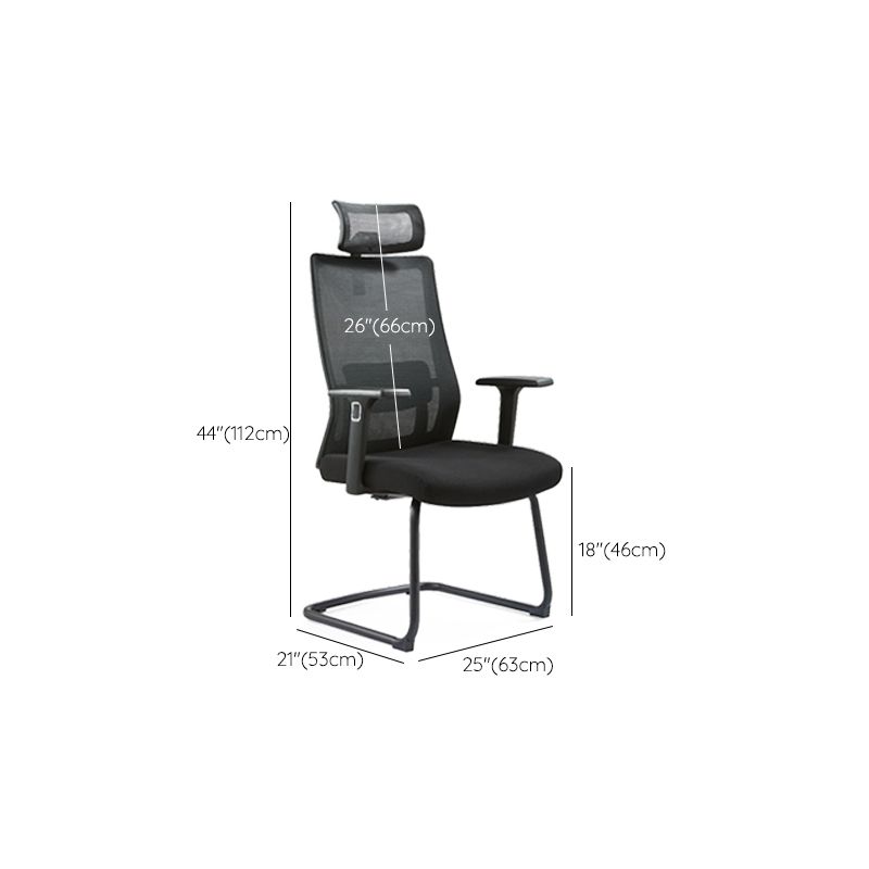 Modern Desk Chair Mesh Computer Chair Conference Chair No Wheel Clearhalo 'furn' 'furn_office_chair' 'Furniture' 'Office Chairs' 'Office Furniture' 'office_chair' 1200x1200_1935cb43-ae3a-4b48-99a7-5c6e25453a57