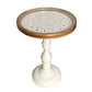 Modernistic Accent Side Table Glass Top Living Room Round Pedestal End Table