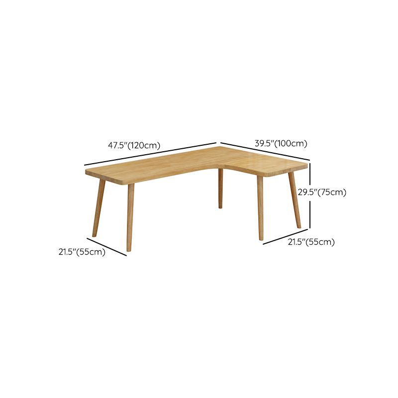 Table d'écriture en L de style moderne Bureau de travail en bois massif en bois massif
