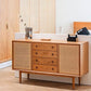 Mobile sideboard della porta della rattan contemporanea con archiviazione per uso domestico