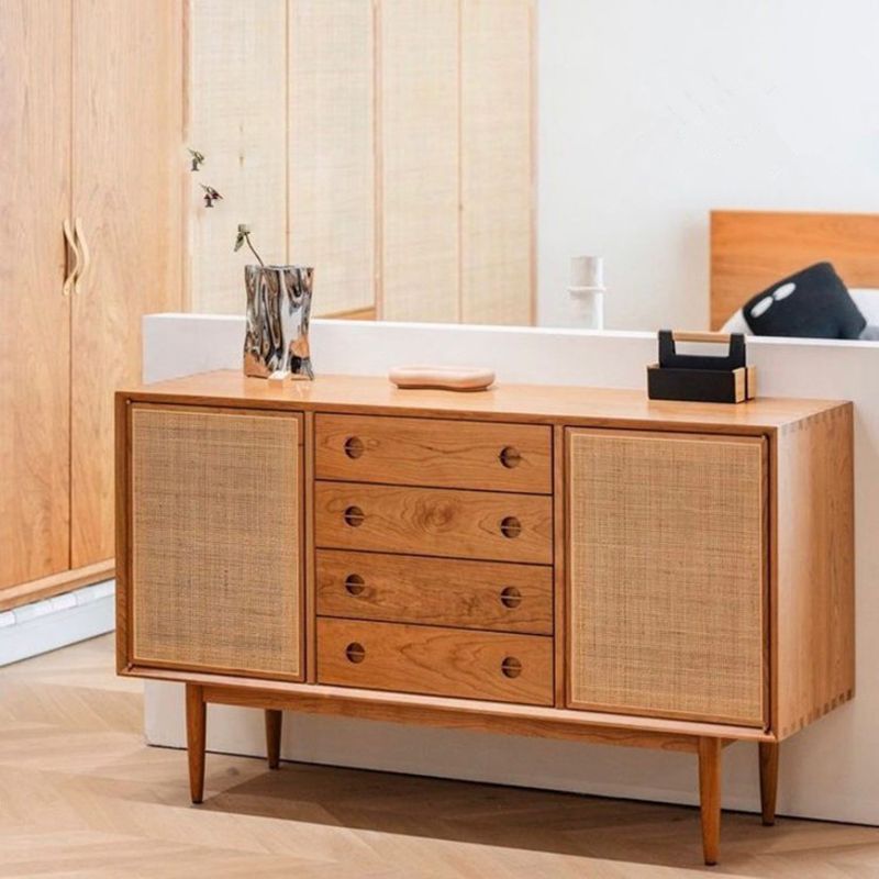 Mobile sideboard della porta della rattan contemporanea con archiviazione per uso domestico